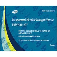 PREVNAR 20 PCV20 pneumococcal 20-valen. vaccine, carton of 10 0.5 mL prefilled syringes, NDC 0005-2000-10