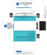 M-M-R II measles, mumps and rubella live vaccine carton, 10 single-dose 0.5 mL vials, NDC 0006-4681-00