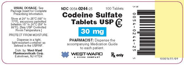 CODEINE SULFATE 30MG TAB 100