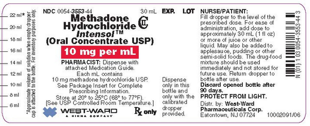 METHADONE HCL 10MG/ML ORAL CON 30ML