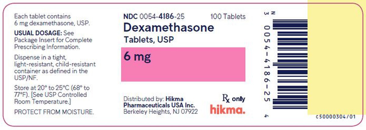Dexamethasone 6MG 00054-4186-25