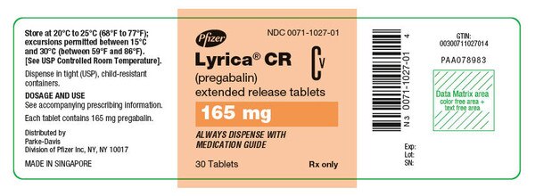 LYRICA CR 165MG ER TAB 30