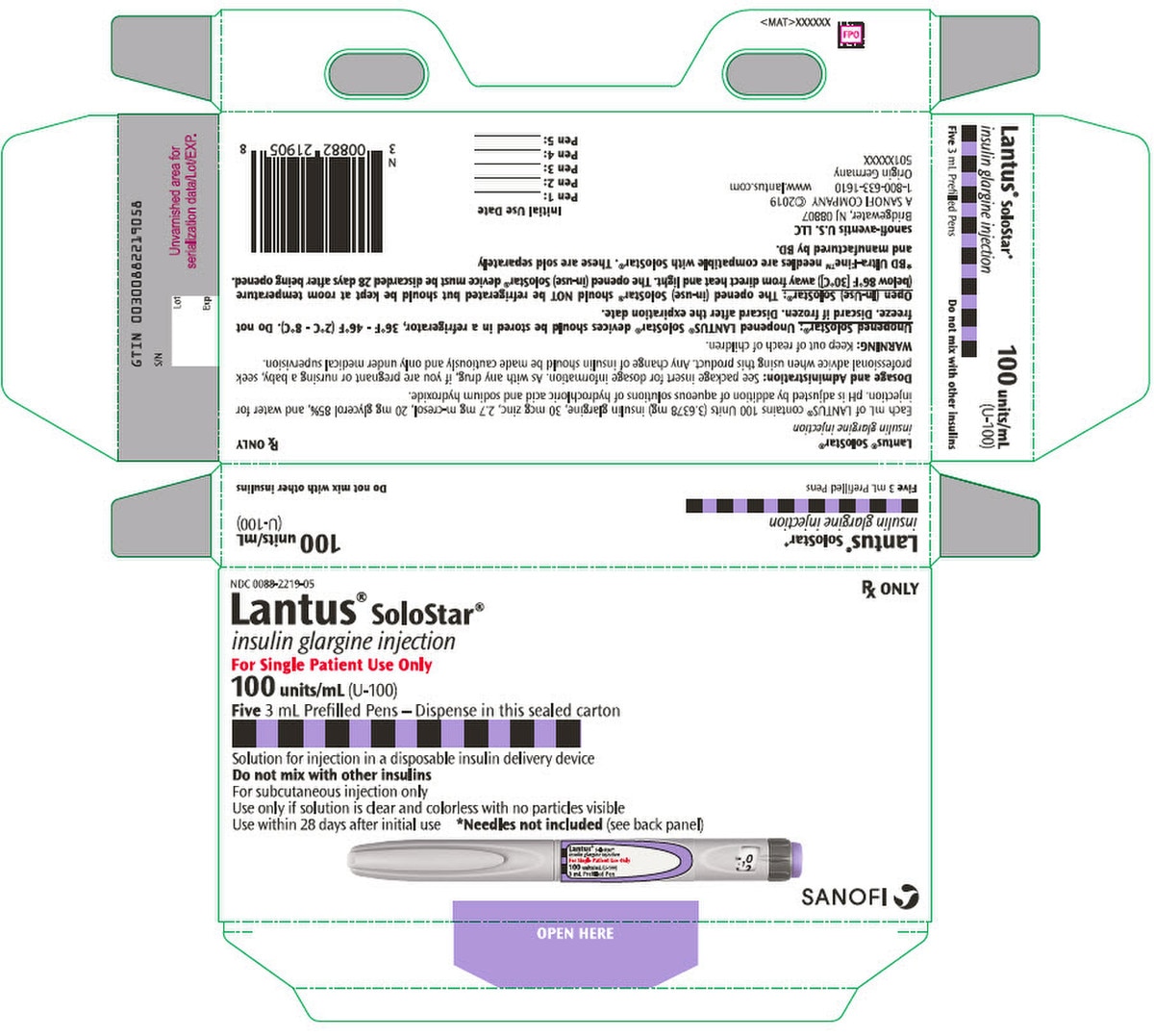LANTUS SOLOSTAR 100UN/ML PFP 5X3ML