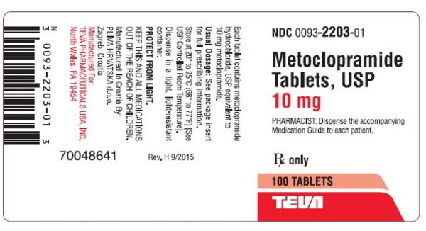 METOCLOPRAMIDE HCL 10MG TAB 100