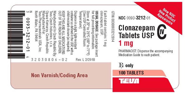 CLONAZEPAM 1MG TAB 100