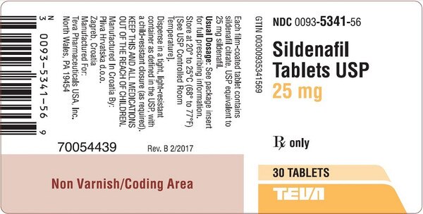 SILDENAFIL CITRATE 25MG TAB 30