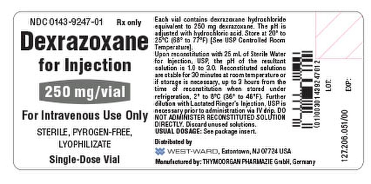 DEXRAZOXANE 250MG SDV 30ML