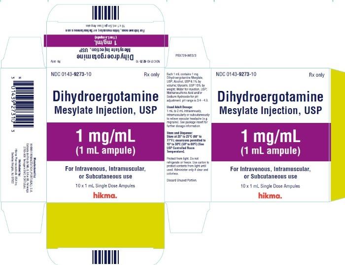 DIHYDROERGOT MESYLATE 1MG/ML INJ 10X1ML - HIKMA PHARMACEUTICALS USA INC