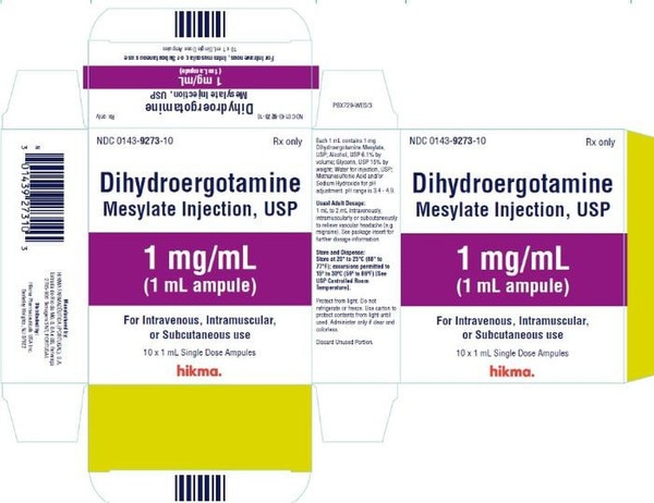 DIHYDROERGOT MESYLATE 1MG/ML INJ 10X1ML