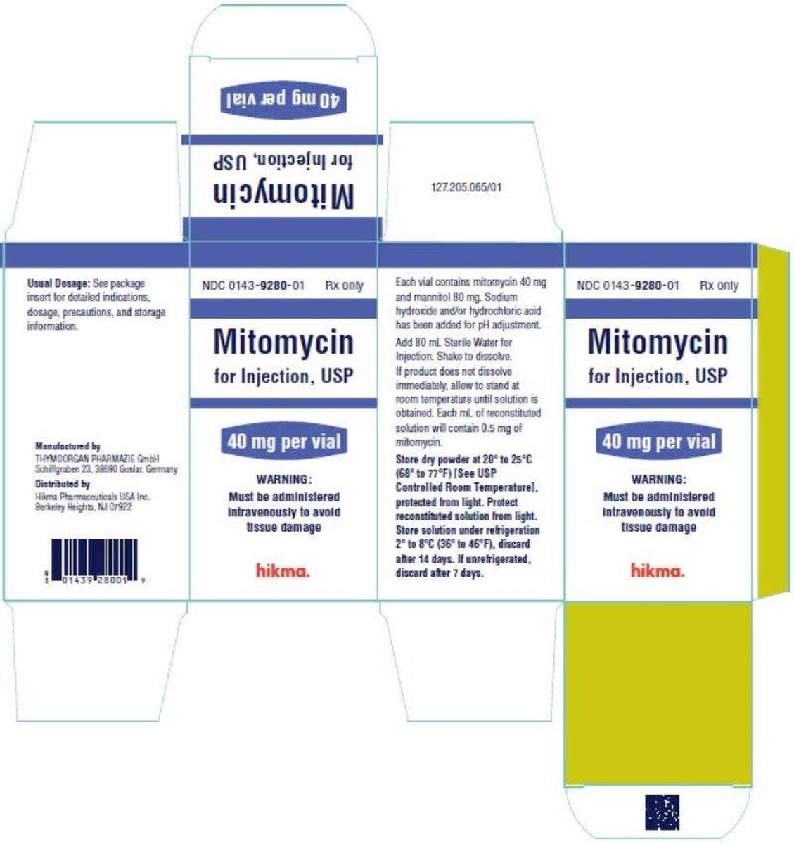 Mitomycin 40 mg/80 mL 00143-9280-01