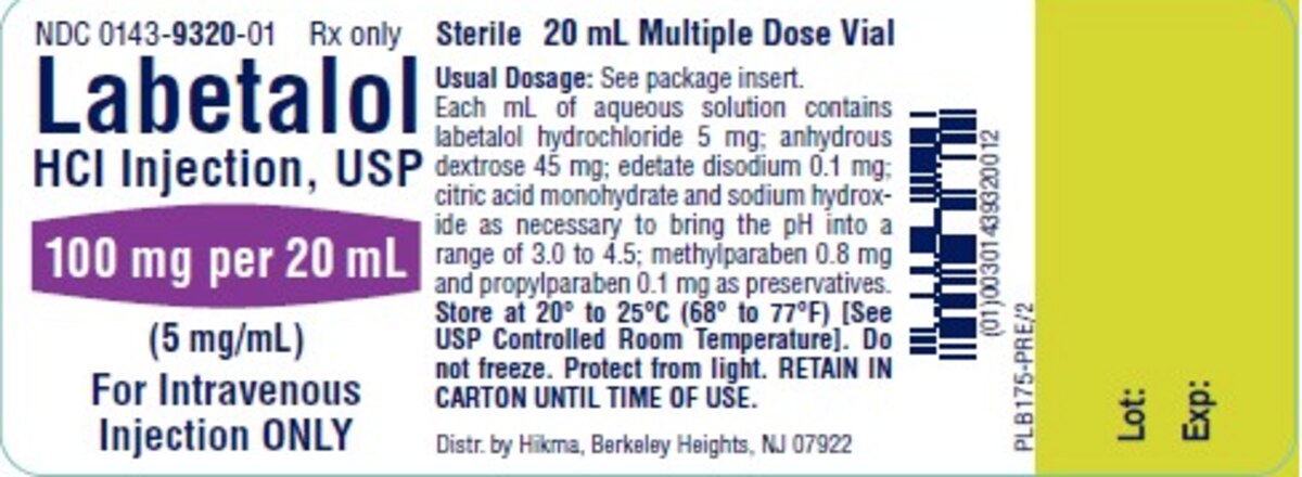 Labetalol HCL 5 mg/mL, Solution for Injection, 20 mL Vial