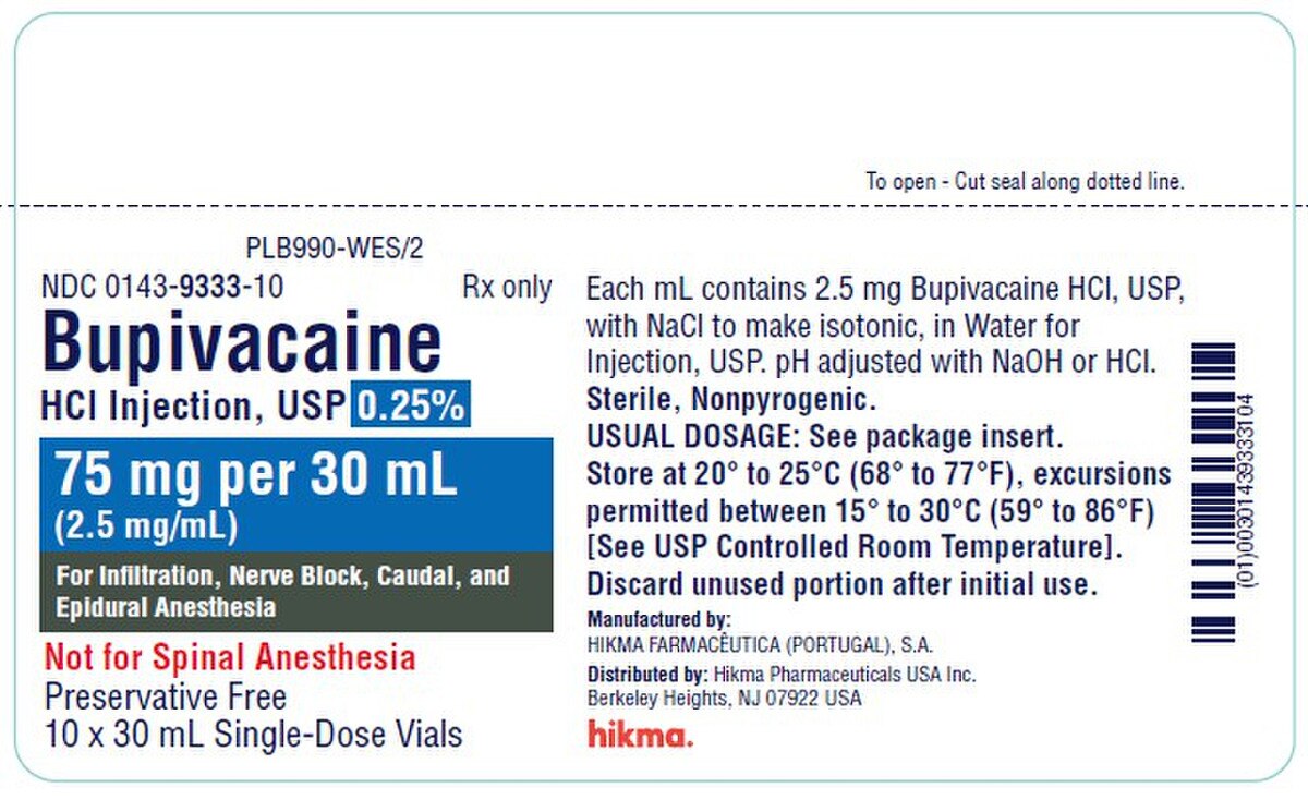 BUPIVACAINE HCL 75MG SDV 10X30ML