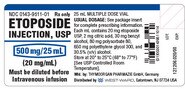 Etoposide 20 mg/mL Injection, 25 mL Vial