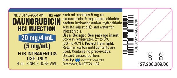 DAUNORUBICIN HCL 20MG SDV 10X4ML