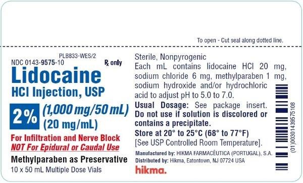 LIDOCAINE HCL 2% 1000MG MDV 10X50ML