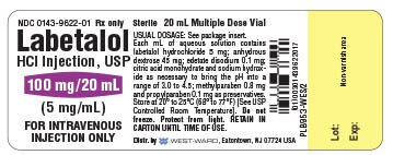 LABETALOL HCL 200MG MDV 40ML - HIKMA PHARMACEUTICALS USA INC