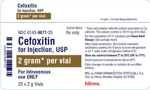 Cefoxitin 2GM 00143-9877-25