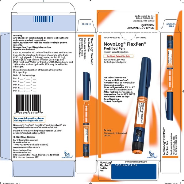 NovoLog 100 U/mL 0169-6339-10