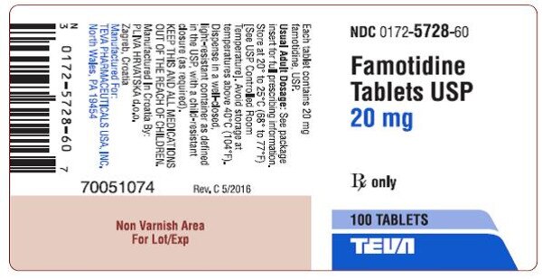 FAMOTIDINE 20MG TAB 100
