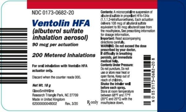 VENTOLIN HFA 90MCG INH 18GM