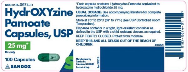 HYDROXYZINE PAMOATE 25MG CAP 100