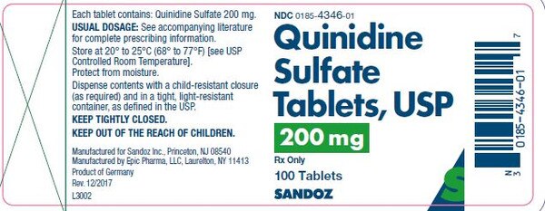 QUINIDINE SUL 200MG TAB 100