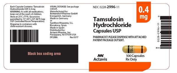 TAMSULOSIN 0.4MG CAPSULE 100