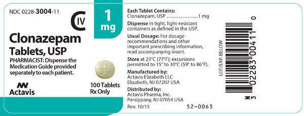 CLONAZEPAM 1MG TAB 100