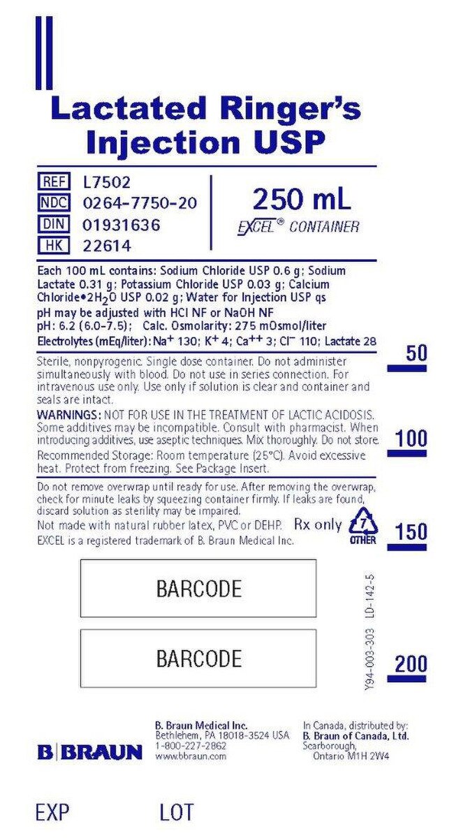 Lactated Ringer’s Injection, 250 mL Container, 24 Containers/Pack