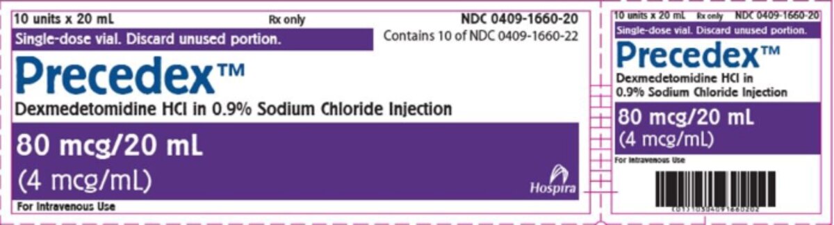 Precedex (Dexmedetomidine HCL) 4 mcg/mL Injection, 20 mL Single-Dose Vial, 10 Vials/Pack