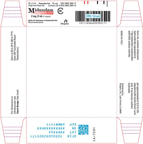 MIDAZOLAM INJ 1MG/ML VL 25X2ML