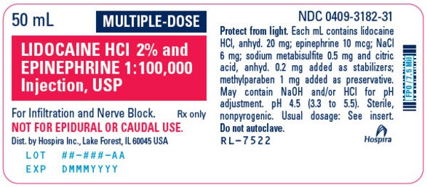 LIDOCAINE-EPI 2%-1:100K MDV 50ML EA