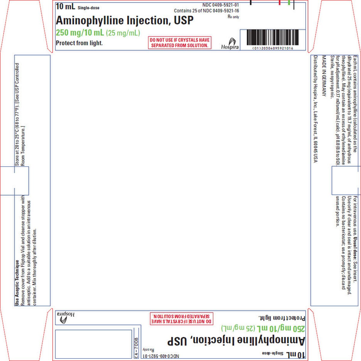 AMINOPHYLLINE 250MG/10ML SDV 25X10ML