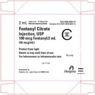 Fentanyl Citrate — 50MCG/ML, Solution for injection, tray of 25 × 2 mL vials