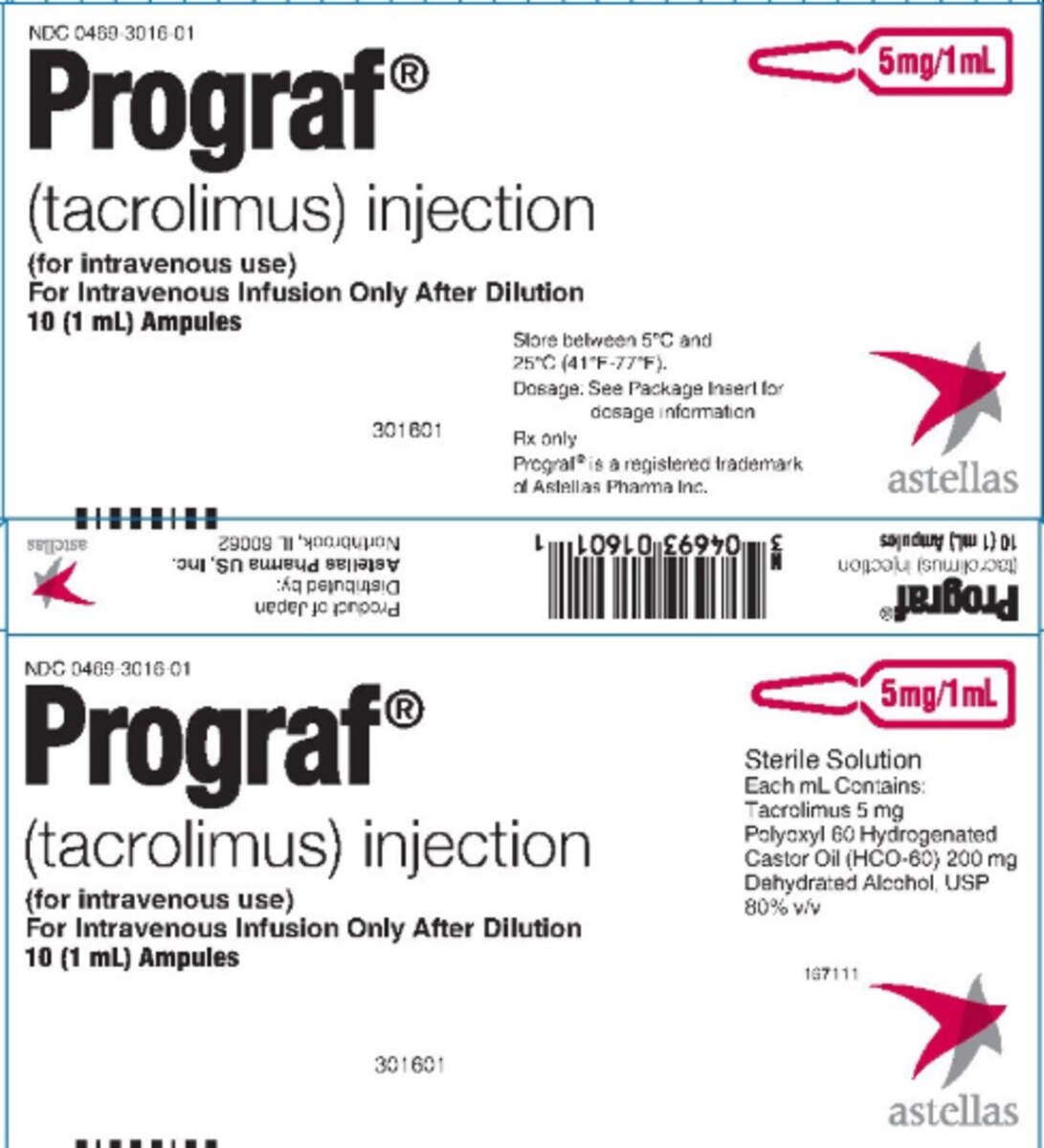 Prograf 5 mg/mL Injection, 1 mL Ampules, 10 Ampules/Pack
