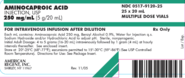 Aminocaproic Acid Injection 250 mg/mL (5 g/20 mL), 25 multi-dose 20 mL vials, NDC 00517-9120-25