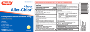 Aller-chlor — 4MG, Tablet, bottle of 1000 tablets