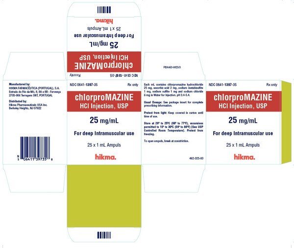CHLORPROMAZINE 25MG/ML AMP 25X1ML