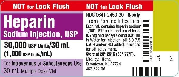 HEPARIN SOD 1MU/ML MDV 30ML EA