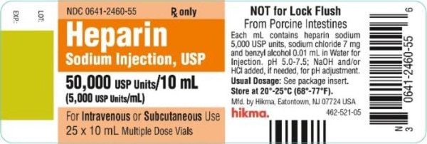 HEPARIN SOD 5000UN-1 ML MDV 25X10ML