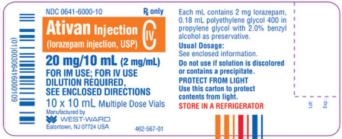 ATIVAN 2MG/ML VIAL 10X10ML