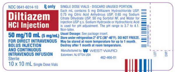 DILTIAZEM HCL 50MG-10 ML SDV 10X10ML