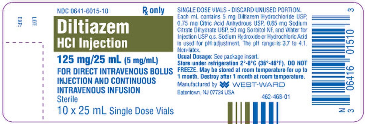 DILTIAZEM HCL 125MG-25ML SDV 10X25ML