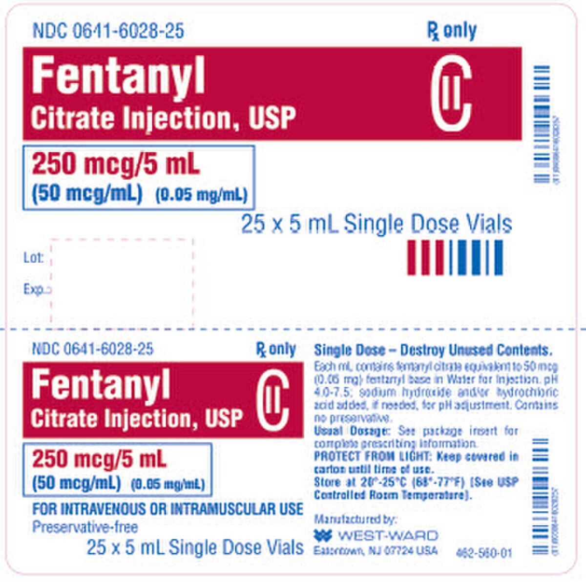 FENTANYL CIT PF 50MCG/ML SDV 25X5ML