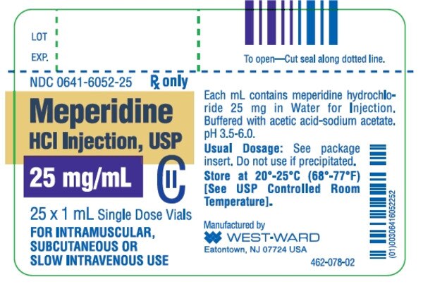 MEPERIDINE 25MG/ML VL 25X1ML