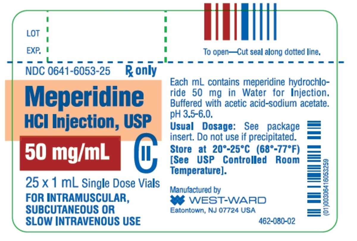 MEPERIDINE HCL 50MG/ML SDV 25X1ML