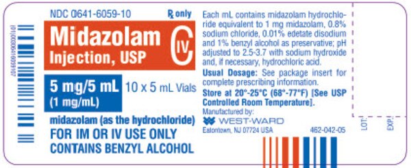 MIDAZOLAM HCL 5MG/5ML VL 10X5ML