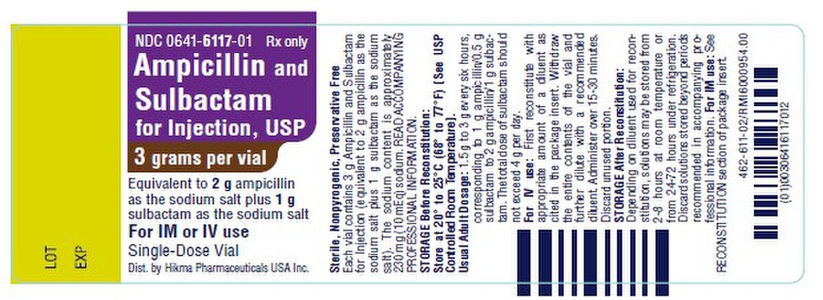 Ampicillin + Sulbactam 00641611710