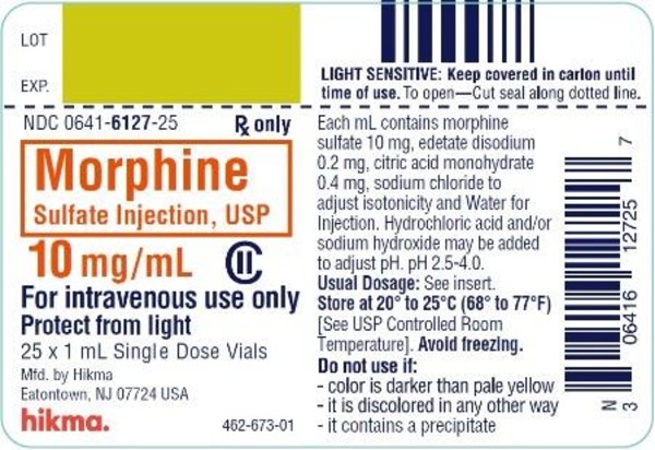 MORPHINE SULF 10MG/ML VL 25X1ML