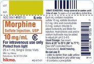 Morphine Sulfate — 10MG/ML, Injection, package of 25 × 1 mL vials